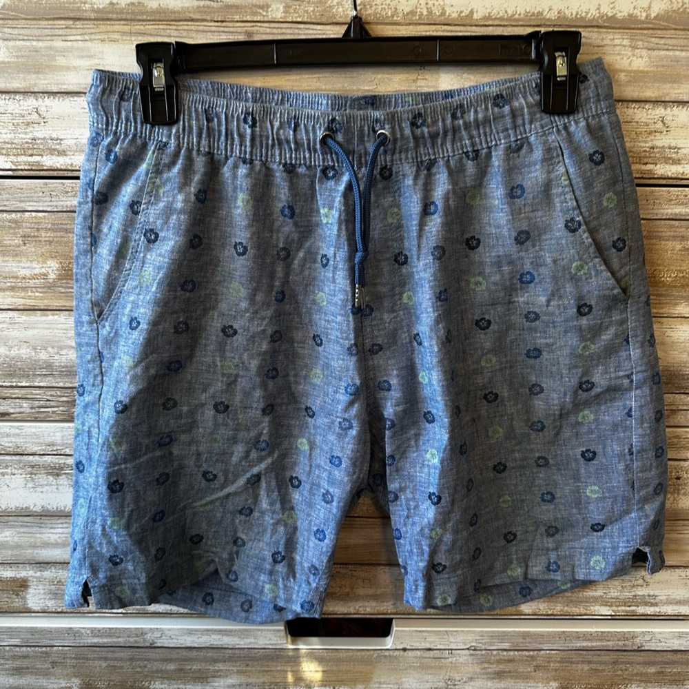 Blue Hybrid Shorts with Nautical Print and Elastic Waistband